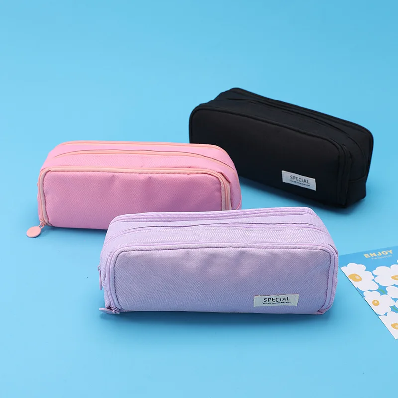 

Large Capacity Pencil Case 3 Compartment Multifunctional Pen Bag for Girls Boy School Student Office Stationery Organizer