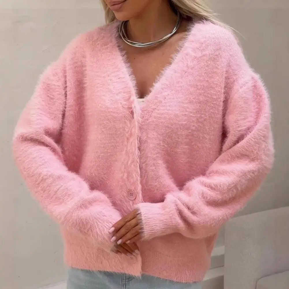 

Женский вязаный кардиган-пальто с V-образным вырезом, длинными рукавами, модная новинка 2026 года, весенняя куртка