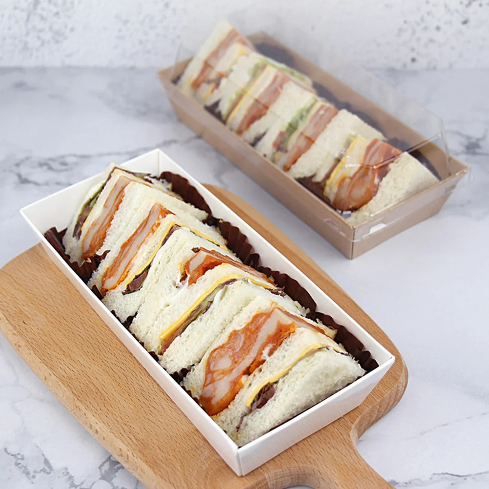 50 Pcs Cookie Containers for Gift Giving Sandwich Box Boxes Pastry White Sushi Bread