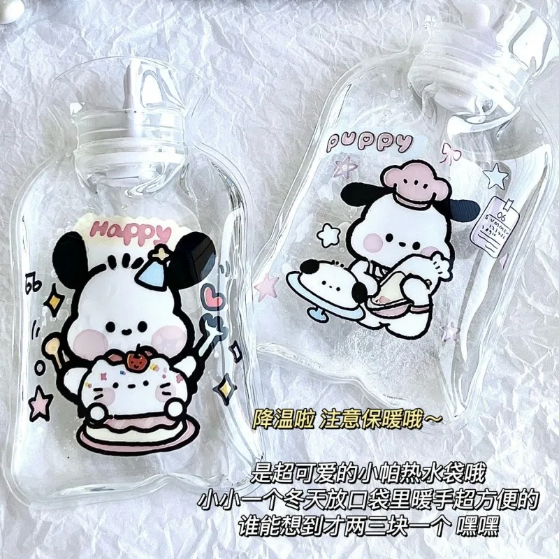 Autumn and winter cute Pochacco series water-filled hot water heating Sanrio student mini transparent portable hot water bottle