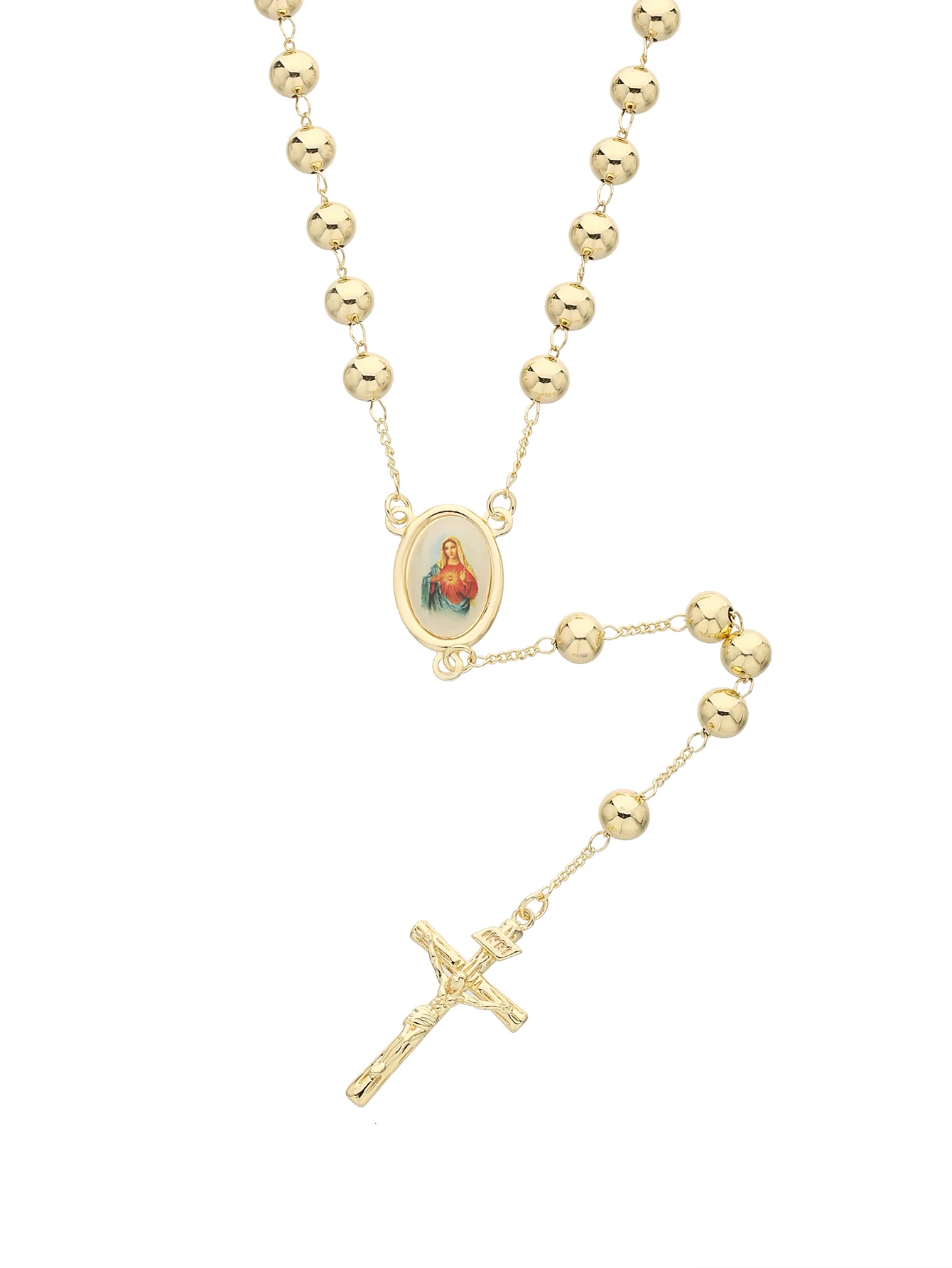 FanSibao Fashion Multi Color Plated Religious Cross Long Necklace Eco Friendly Copper Neutral Jewelry