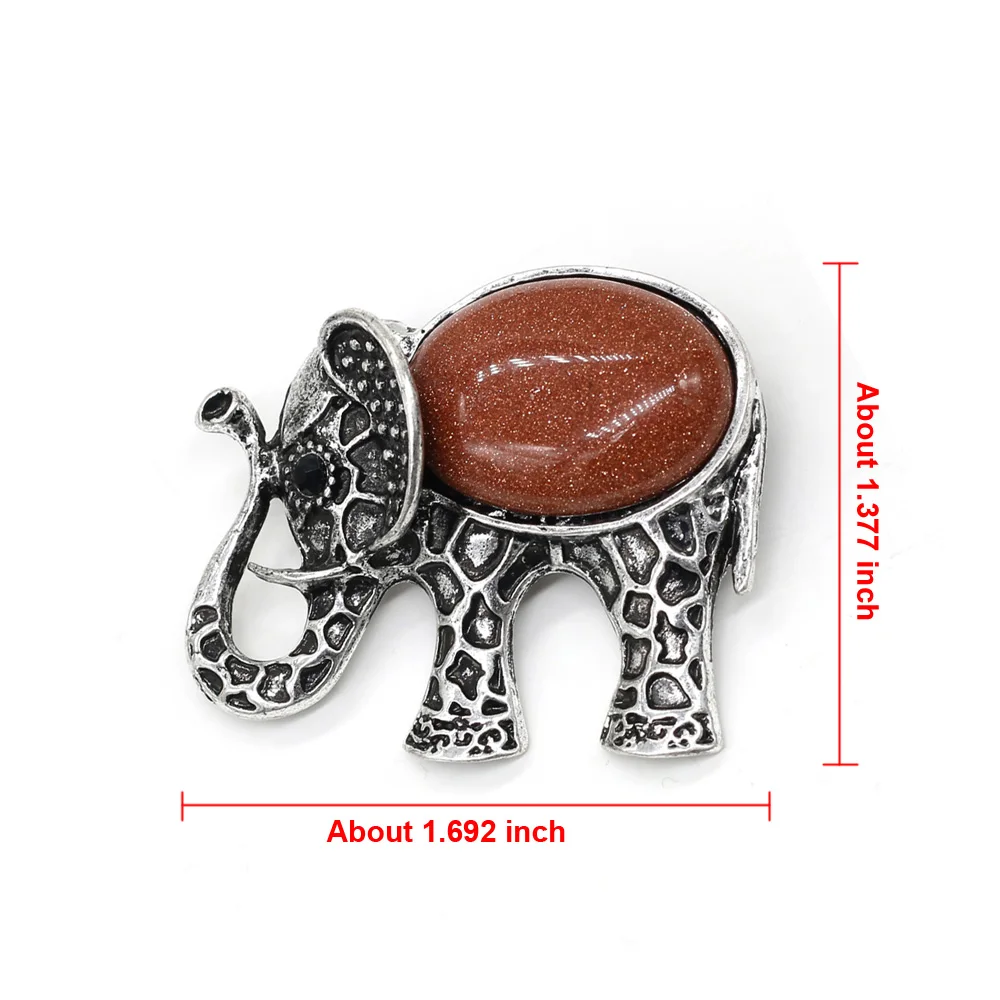 43x35mm Elephant Shape Pendant Natural Stone Shell Crystal Agate Quartz Charms for Jewelry Making DIY Necklace Brooch Accessory