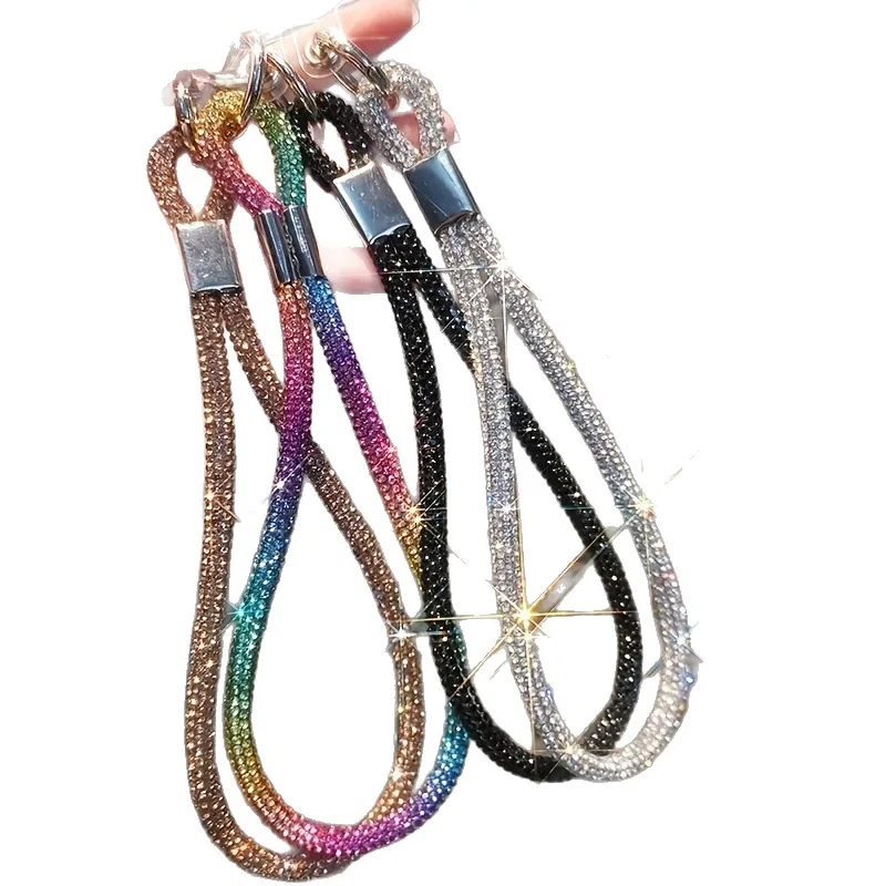 الفاخرة الهاتف المحمول كريستال أحزمة المعصم بريق حجر الراين الهاتف الحبل المفاتيح شنقا مكافحة خسر حبل #5