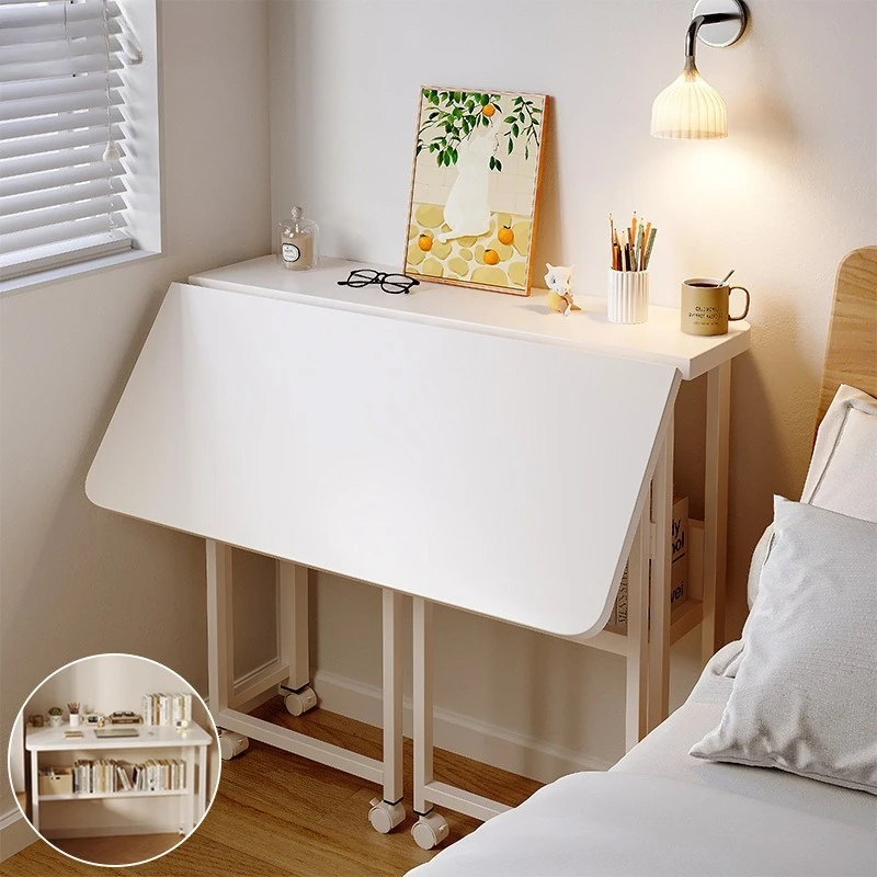 Folding desk Household removable computer desk Workbench Simple desk Student home study table Bedside table