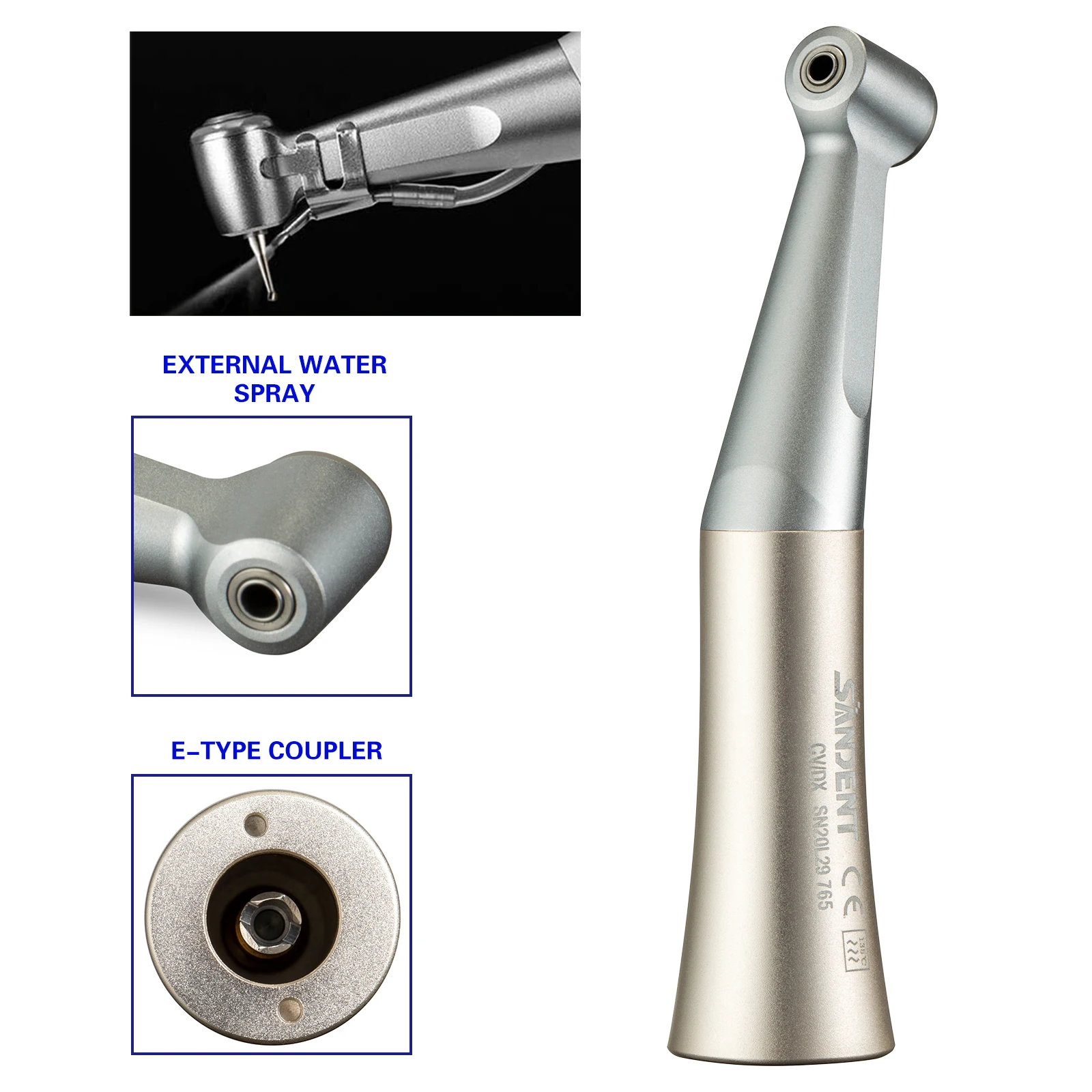 N-S-K Style den tal Low Speed Handpiece 1:1 Direct Drive Push Button Contra Angle