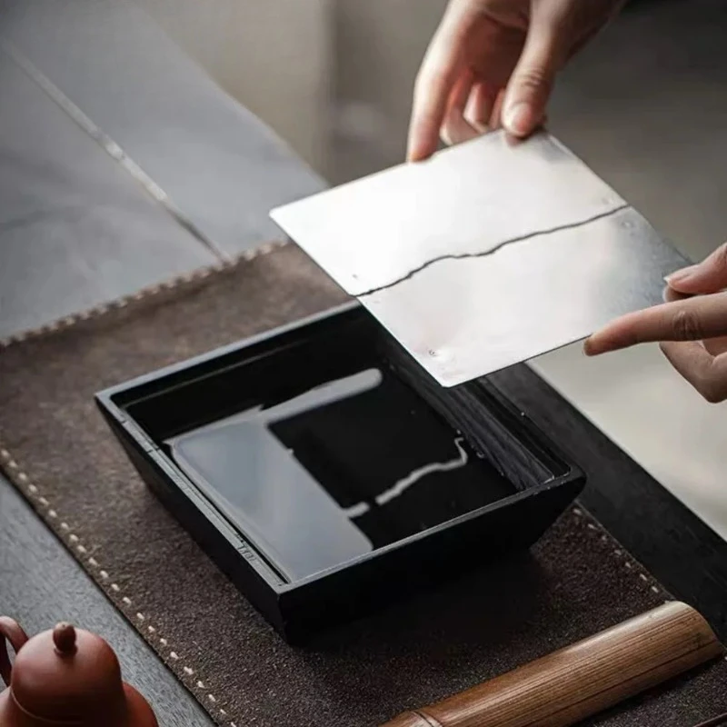 

Подставка для чайника из белого ясеня в ретро-стиле, 400 мл, черная, деревянная, для хранения угля, квадратная, с основанием для сухого заваривания, поднос для чая