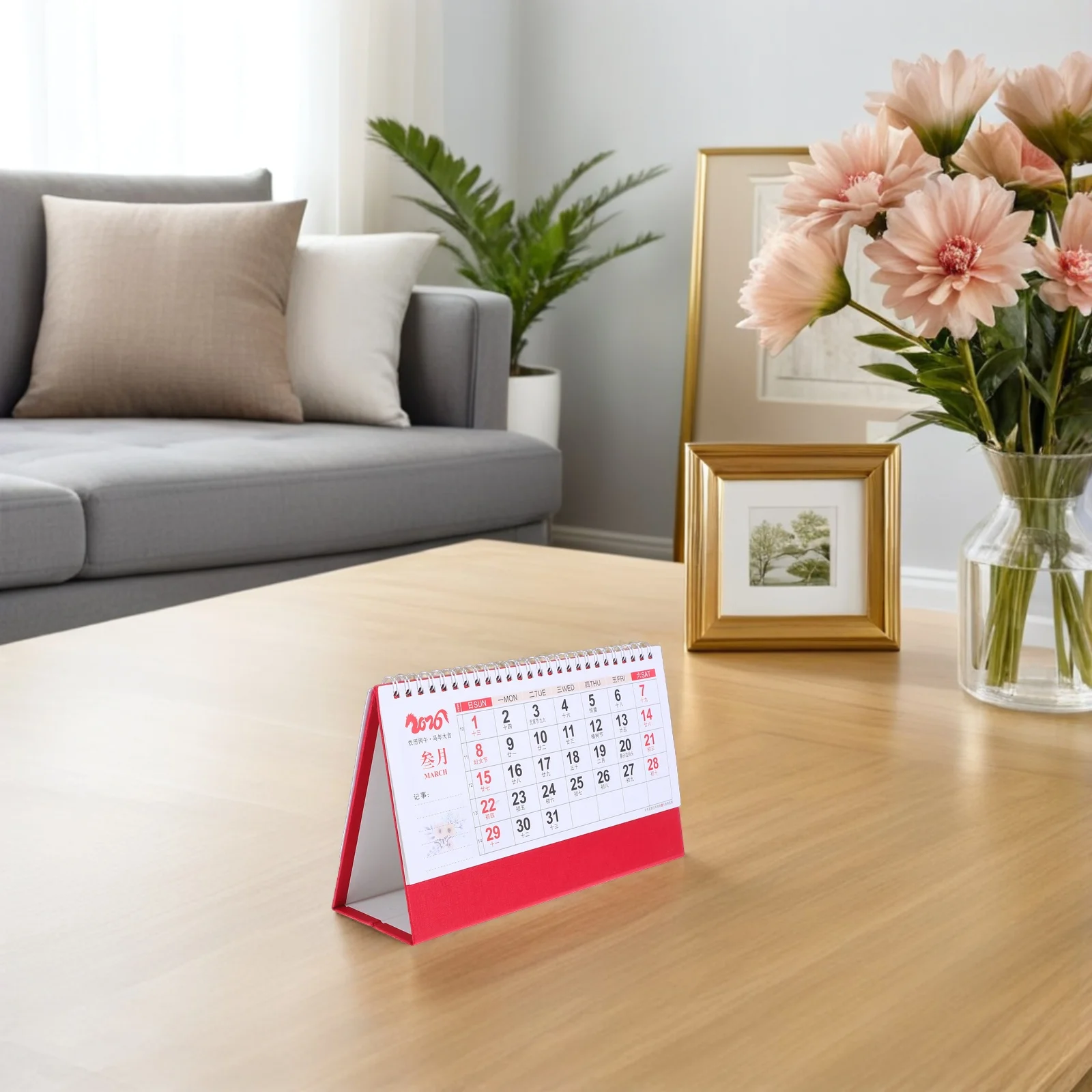 

2026 Year Of The Horse Desktop Calendar Unique Lunar New Year Flip Planner Vintage Style Tabletop Calendar 2026 For Home