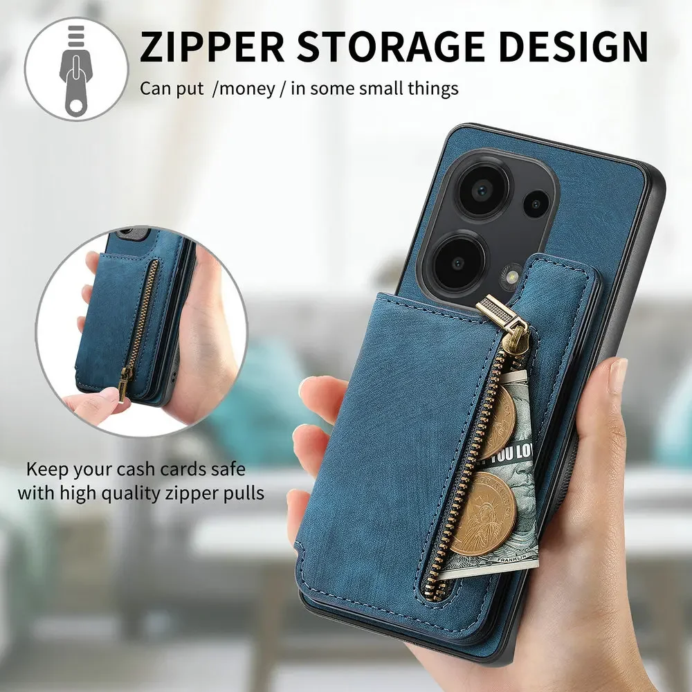 Wallet Case Zipper Leather Card Funda for Vivo V30 Lite 4G 2024 Case Phone Vivo V40 SE V 30 E Pro V40SE V30E 5G Back Cover Funda