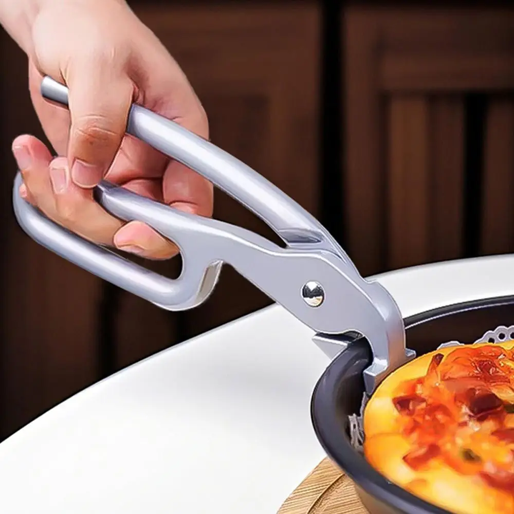 Household Anti-Scald Pizza Pan Gripper Alloy Retriever Tools Baking Tray Clamp Heavy Duty Pan Tongs for Lifting Hot Pan