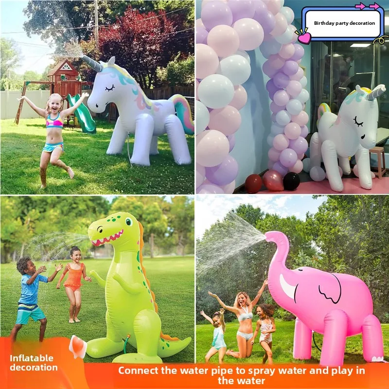 

Spray Mat Inflatable Unicorn Elephant Dinosaur Lawn Play Water Utensils Kindergarten Activities Water Park Play