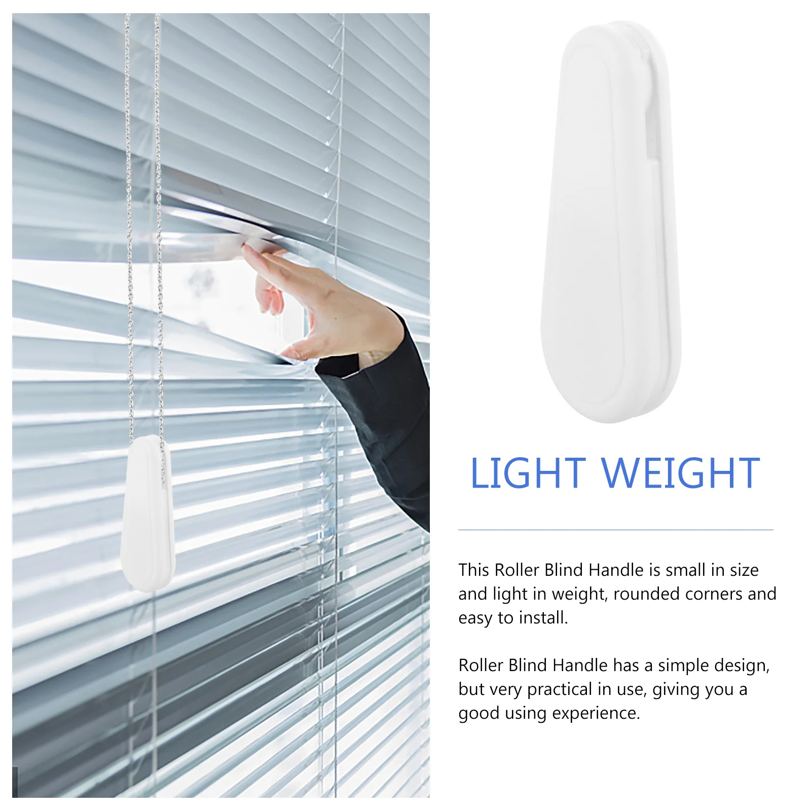 

4Pcs White Plastic Roller Blind Handle Window Cord Pull Drops Blind Accessories Pull End for Blinds Window Blinds Handle