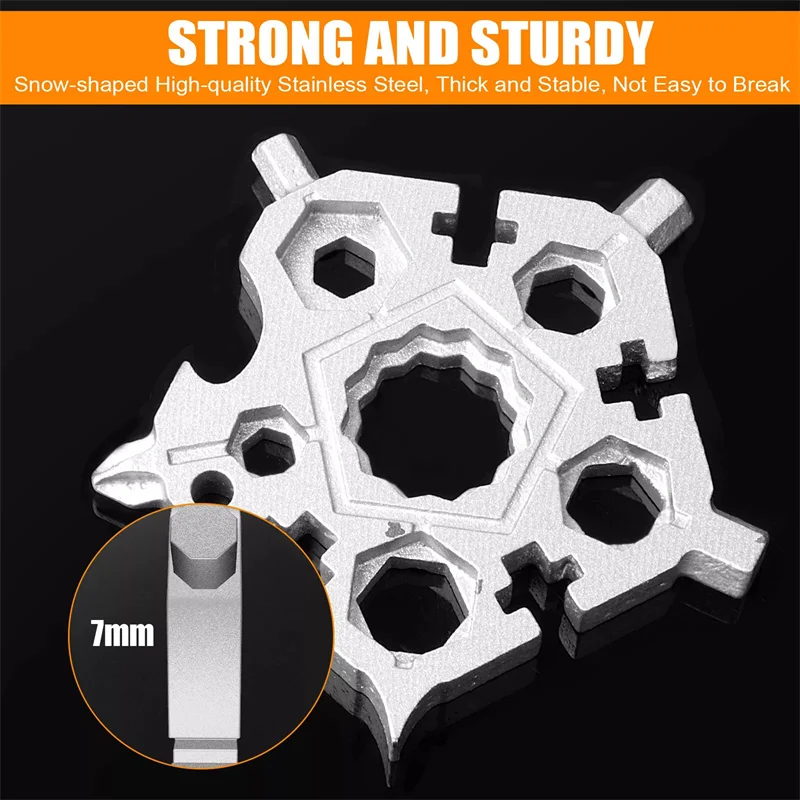 23 in 1 Pentagono multifunzione fiocco di neve interno chiave a sei angoli strumento cacciavite EDC esterno strumento combinato per bicicletta