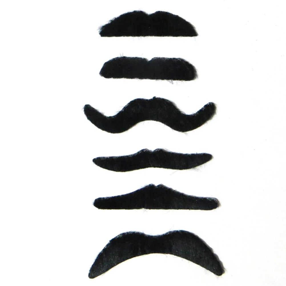 6pcs/lot Costume Party Halloween Fake Mustache Funny Fake Beard Whisker Cosplay Party Supplies