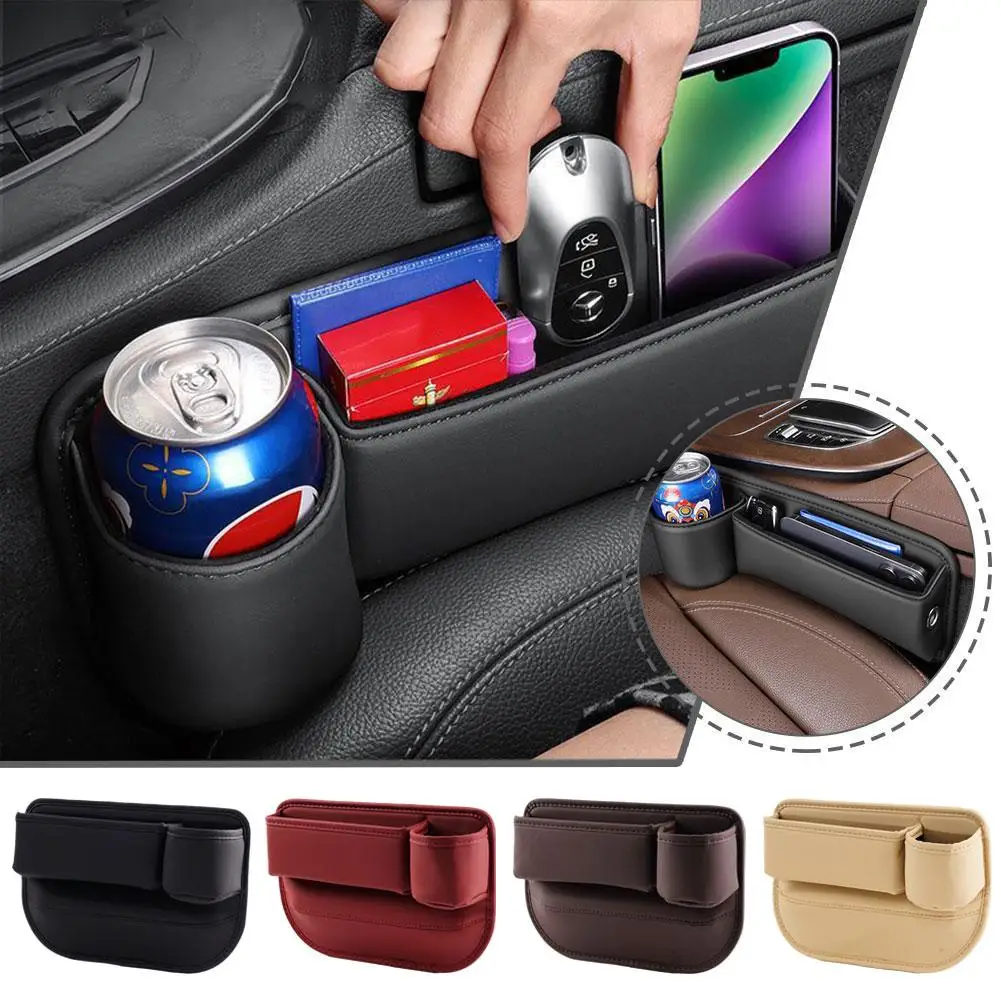 Car Seam Leather Storage Box Car Center Console Leak Seat Box Bag Miscellaneous Tool Car Proof Storage U1Y1