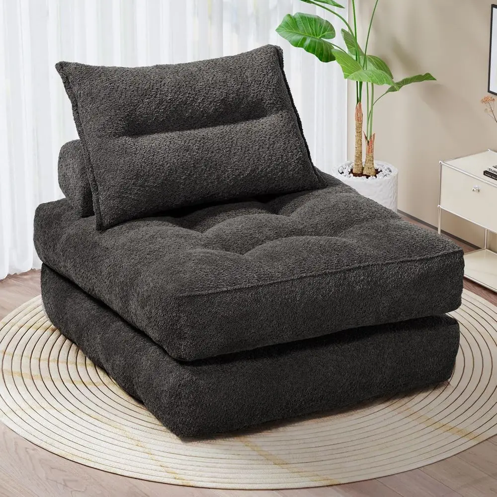 

olding Soa Bed, old Out Chair Bed with Pillow, Convertible Sleeper Chair or Living Room/Small Spaces, oldable Lazy Soa Bed loor
