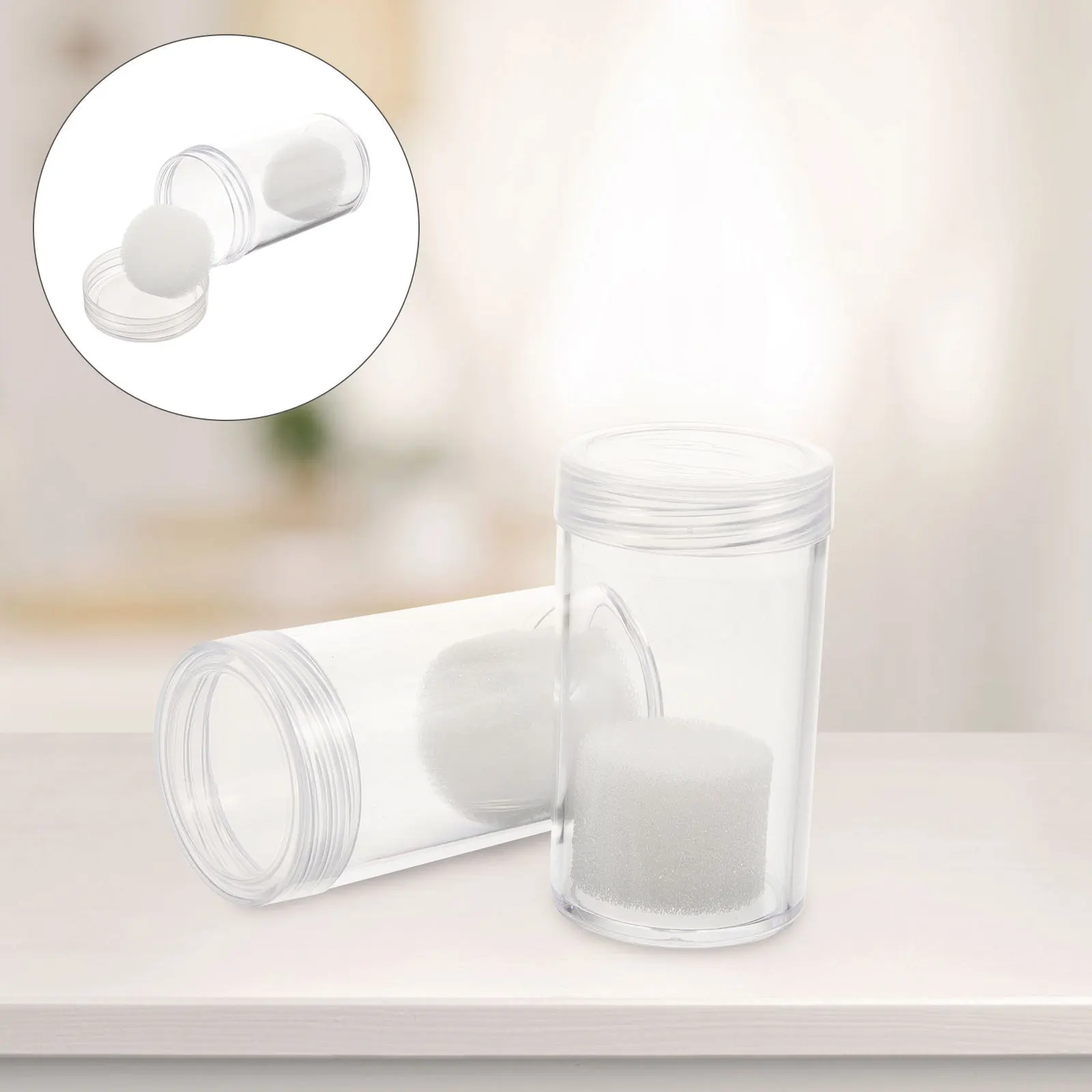 قطعتان من أنابيب العملات المعدنية، حاملات بلاستيكية شفافة، حاويات تخزين مريحة تحمي المقتنيات من منظمات العملات المعدنية الأكسدة #3