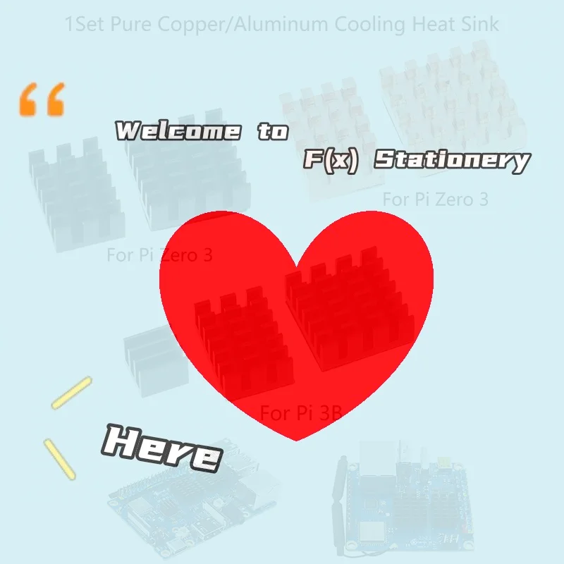 

1Set Pure Copper Cooling Heat Sink Aluminum Heatsink Cooler Radiators Cooling Kit For Orange Pi Zero 3/3B-F(x)