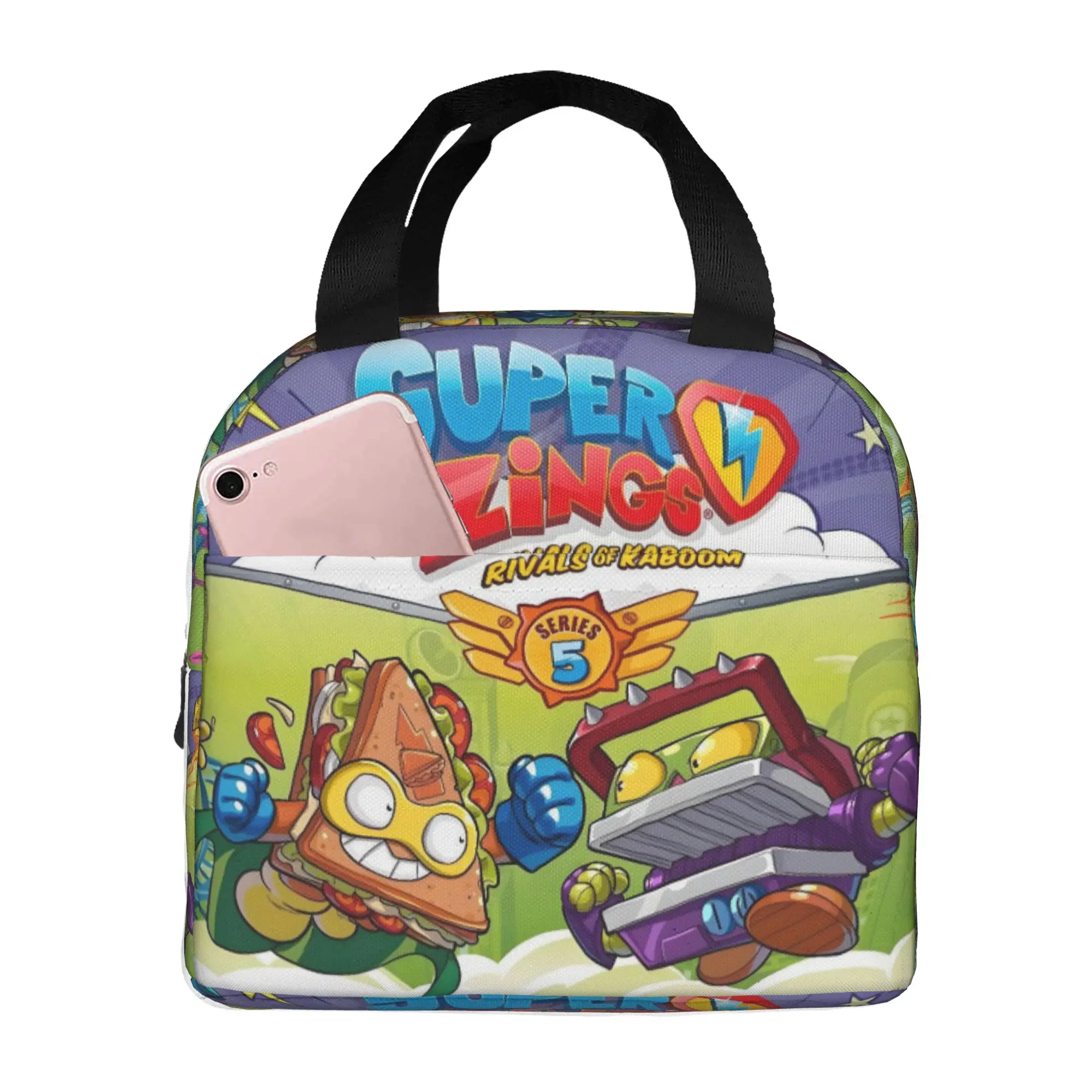 Supers Zingses Lunch Bag Men Women Adventure Action Cartoon Game Cooler Warm Insulated Lunch Boxes for School