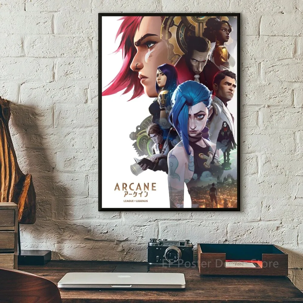 A-Arcane League Of Legends Movie Poster Fancy Wall Sticker for Living Room Bar Vintage Decorative Painting Middle