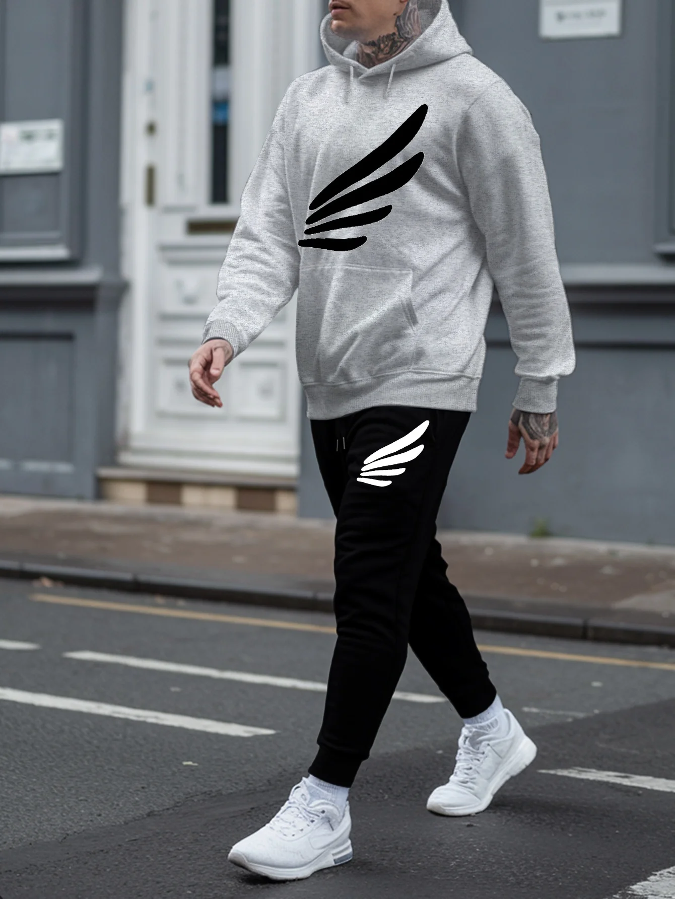 Men Autumn Winter 2‑Piece Draw - Outdoor Sport Outfit ulasan dan harga