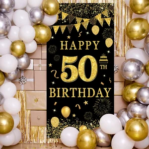 علم معلق بالعلم الأسود والذهبي ، زينة حفلة أعياد الميلاد ، سنة البالغين ، 18 درجة ، 30 درجة ، 40 درجة ، 50 درجة الذكرى السنوية ، 30 ، 40 ، 50 ، 60 سنة أفضل 8 مبيعات طقم زخرفة الذكرى السنوية ال 30 - No8