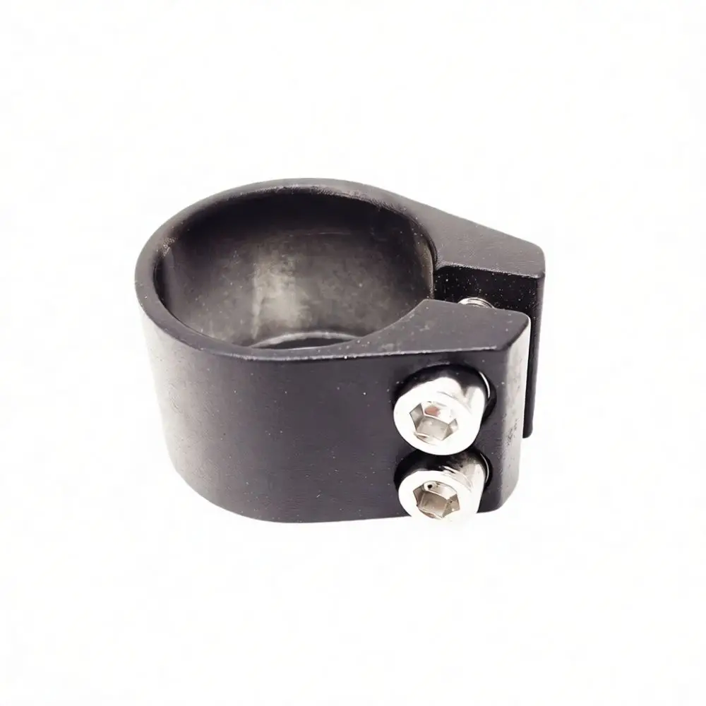 31.8mm Saddle Clamp Aluminum Alloy Double Bolt Locking Mechanism For Ebike Cycling Seat Tube Durable Black Fixture