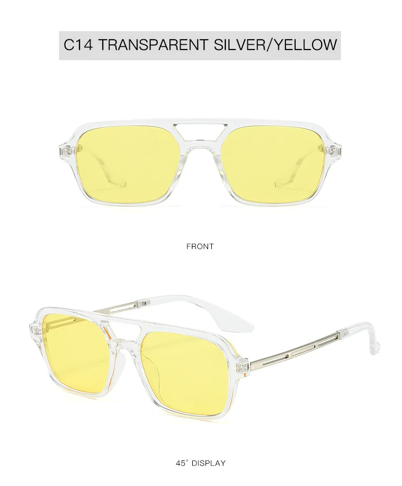 Vintage quadratische Sonnenbrille für Damen und Herren, rechteckige Sonnenbrille, ovale Sonnenbrille für Damen und Herren – Detail 19