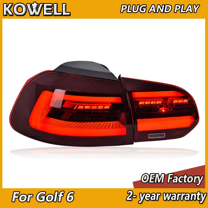 Estilo de coche para Volkswagen Golf 6 luces traseras 2009-2012 VW Golf MK6 luces traseras DRL freno antiniebla señal de giro marcha atrás