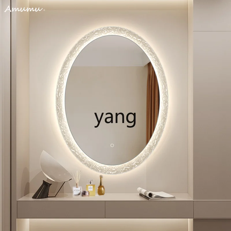 Lmm wall-mounted bedroom smart mirror dressing table art deco mirror oval fill light dressing mirror