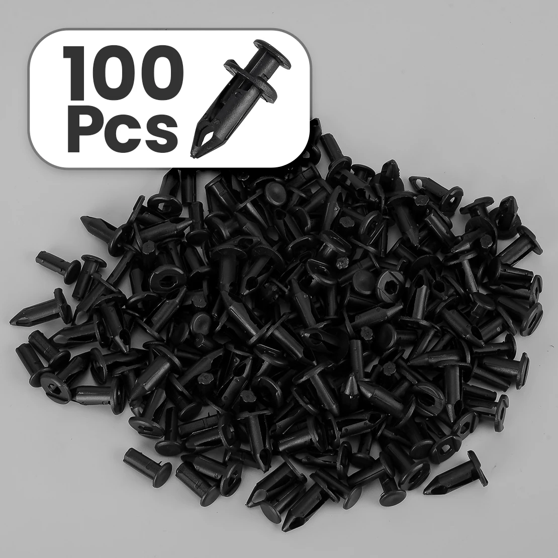 100Pcs 20mm Motorcycle Rivet Fastener Mud Flaps Bumper Fender Push Clip Retainer Fit for Honda Trx350 Trx300 Black Plastic