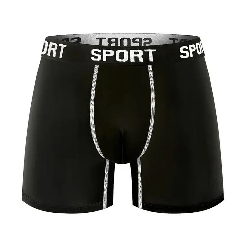 

4 шт. мужские длинные трусы-боксеры, удобное эластичное спортивное нижнее белье, модные боксеры темного цвета для повседневной носки