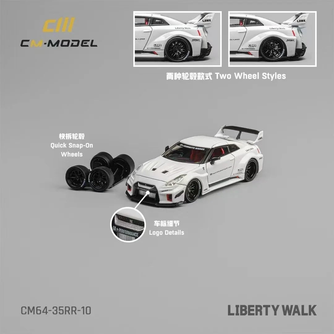 

PreSale CM 1:64 LBWK GTR R35 Super Silhouette 35GT-RR Replaceable Wheels Diecast Diorama Car Model Collection Toys