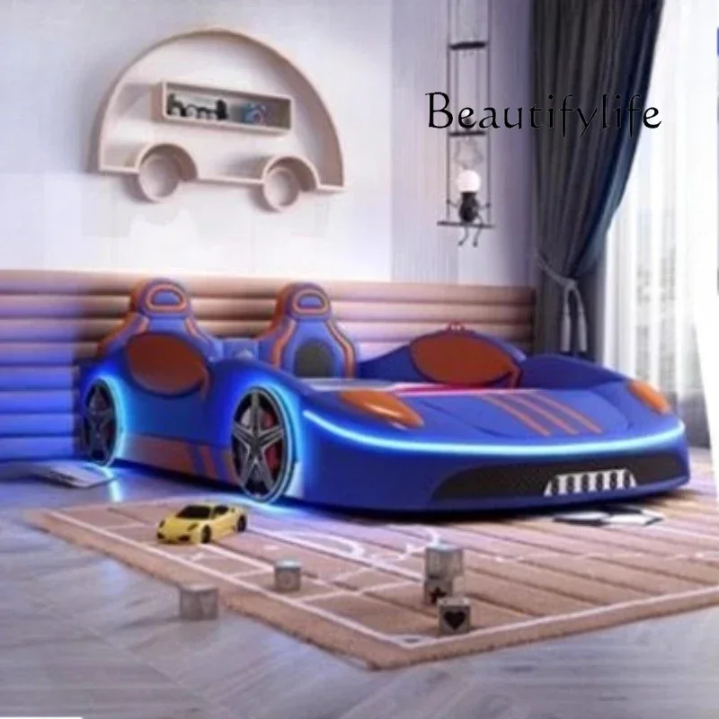 

Fd luxury opened lights car children beds car door frame bases full size individual kids bed cama casal bedroom for furniture