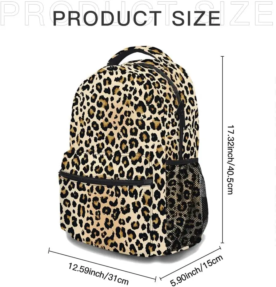 Zaino classico leopardato, borsa per laptop leggera e durevole Zaino stampato in 3D con tasche multiple, zaino con spalle alla moda (Cl