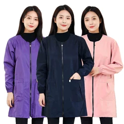 Pet Groomer Gown Pet Shop Uniform Pet Bathing Waterproof Work Clothes Women's Dog Grooming Smock Hair Salon Anti Hair Robe Y1107