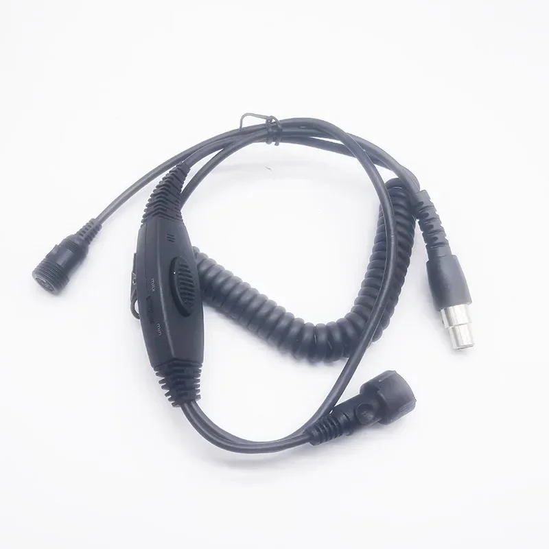 

Replacement Mini XLR 5Pin for Cable Pilot Noise Reduction Aviation VOX Adjustment Headset w/ Dual PTT Mic Speaker Headphone Wire