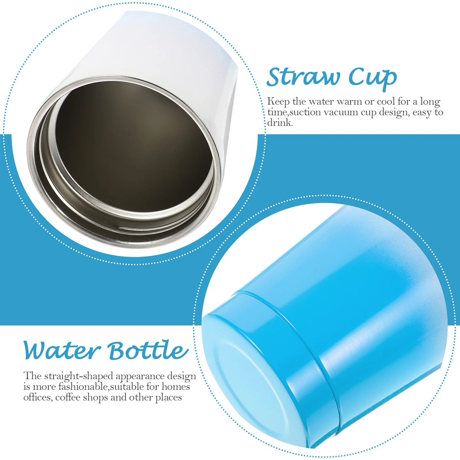 

Large Capacity Stainless Steel Water Bottle Tumbler For Iced Coffee Outdoor Travel Leak Proof Straw Lid Cup Kitchen
