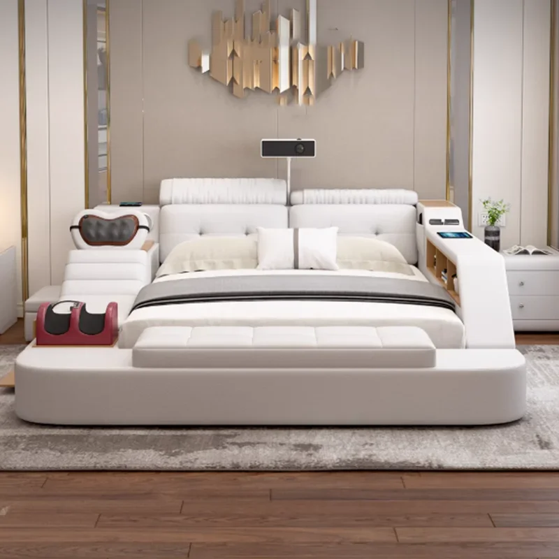 Modern Electronic Bed Nordic Massager Smart Multifunctional Bed Storage Space Nightstands Camas De Dormitorio Home Furniture