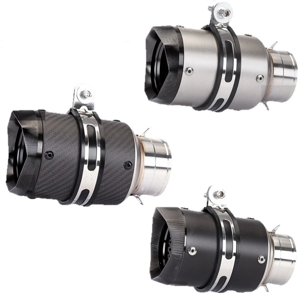 

60MM Universal Motorcycle GP Exhaust CNC Carbon Fiber DB Killer Escape Muffler For Kawasaki RC390 S1000XR Z900 FZ6 Slip On