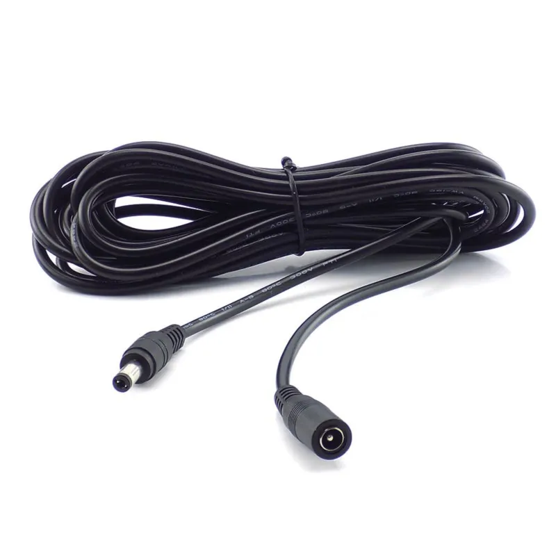 5.5x2.1mm DC Power Supply Jack Adapter Lead Cord 12v Cable DC Female Male Extension External Plug B5