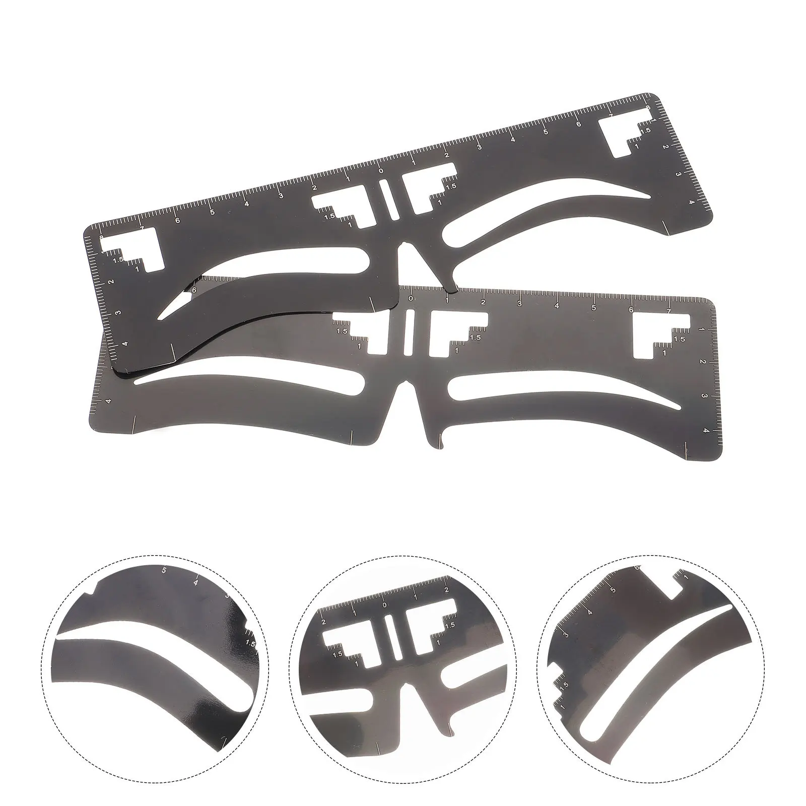Metalen wenkbrauwliniaal Precisiemeetinstrument voor Microblading Shaping-stencil DIY Brow Mapping Template Positioneringsgids