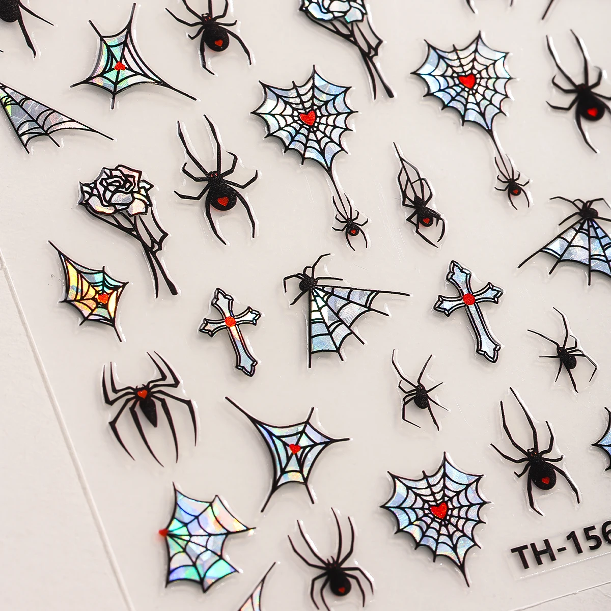 3 قطعة هالوين مسمار الفن ملصقات ثلاثية الأبعاد الهيكل العظمي العنكبوت شبح ارتفع ذاتية اللصق مسمار ملصق مانيكير لتقوم بها بنفسك مسمار الديكور ملصق مائي
