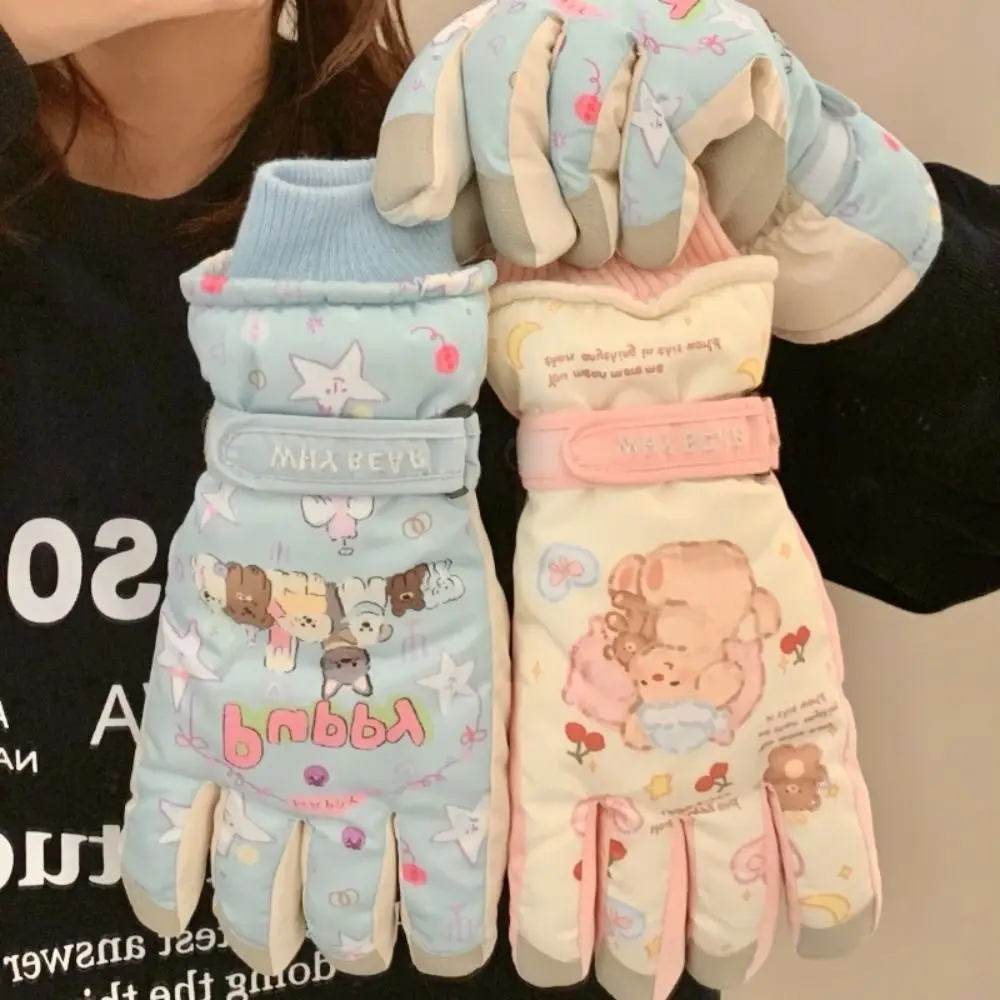 Soft Cute Cartoon Puppy Gloves Warm Dog Ski Gloves Windproof Thicken Winter Gloves Outdooor