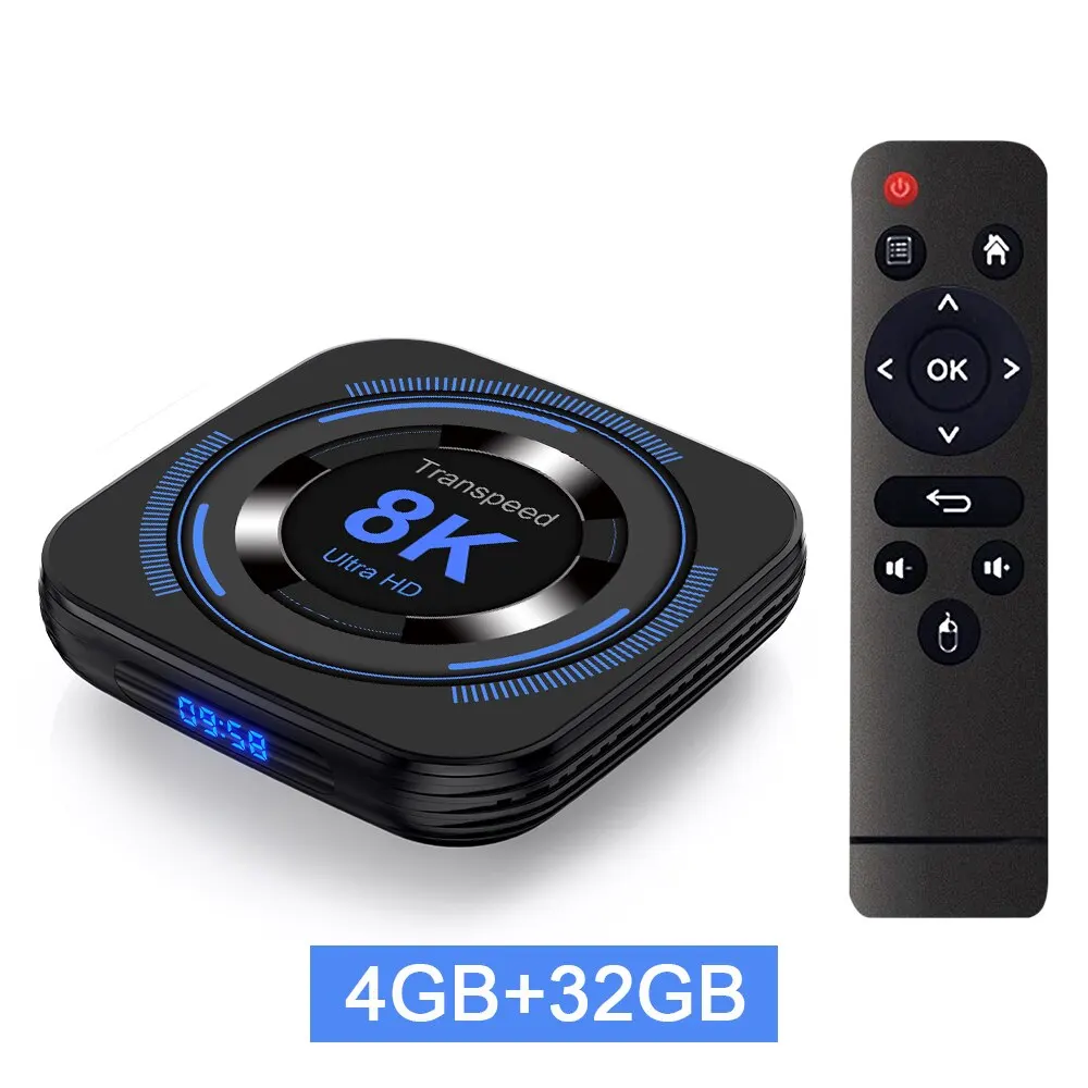 Transpeed Android 12 TV BOX Allwinner H618 Dual Wifi 32G Quad Cortex A53 Ondersteuning 8K 4K BT Voice Media Player Set Top Box