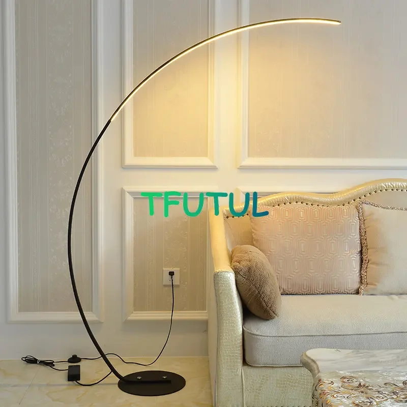 

Modern Remote Control Dimming Led Floor Lamp C Fishing RGB Standing Lights Sofa Corner Reading Table Lamps Lighting for Home