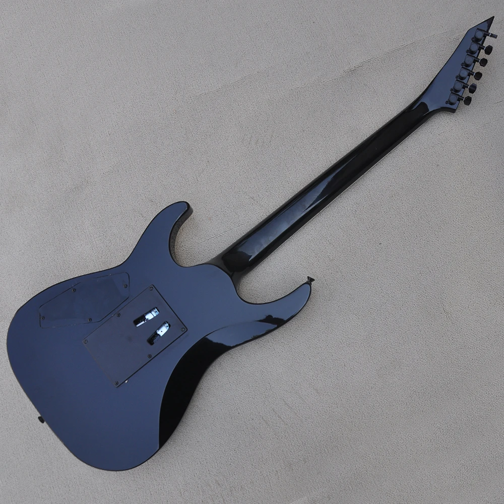 Transparent Black Electric Guitar with Tremolo,Rosewood Fretboard,Quilted Maple Veneer,Customize Logo/Color Available