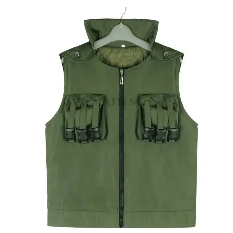 2025 新カカシコスプレ衣装男性女性はたけグリーンベストチョッキパンツマスク服セットアニメハロウィンクマハウス 002