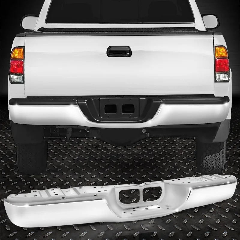 

US For 00-06 Toyota Tundra Chrome Steel Rear Bumper Face Bar without Sensor Holes