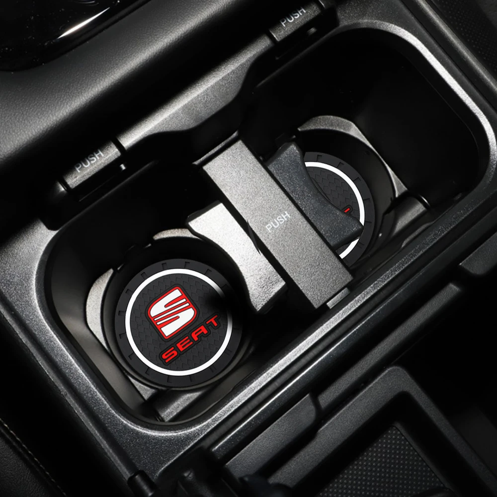 1/2pcs Auto Anti-Rutsch-Silikon Untersetzer Wasser becher Pads für Sitz Leon Ibiza Ateca Arona Toledo Altea Alhambra Aroma für Mii E-Racer