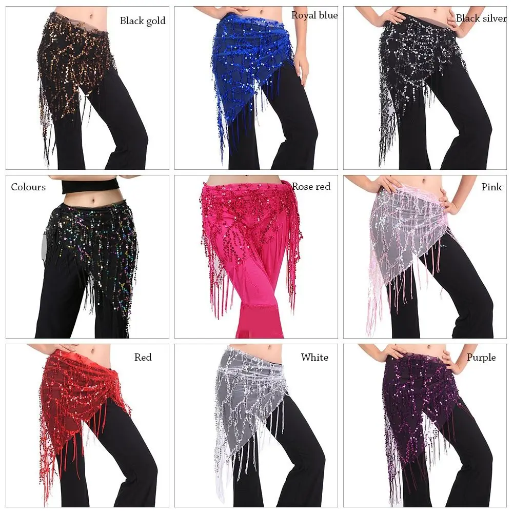 Belly Dance Costumes Sequins Tassel Belly Dance Hip Scarf for Women Thailand/India/Arab Dance Skirt Waist Belt image 5